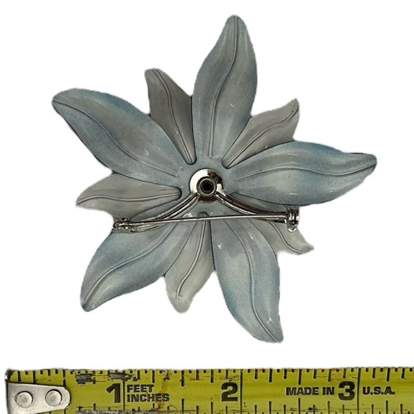 Vintage Mid Century Black, Navy and White Brooch. - Picture 3 of 5